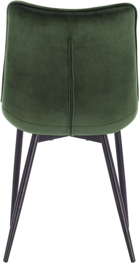 Rootz Set of 8 Dining Chairs - Velvet Upholstered - Metal Frame - Ergonomic Design, Durable, Comfortable - Dark Green - 85.5cm x 46cm x 40.5cm