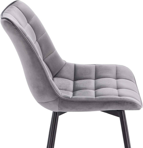 Rootz Set of 8 Dining Chairs - Velvet Chairs - Metal Chairs - Exceptional Comfort - Durable and Sturdy - Versatile Design - 85.5cm x 46cm x 40.5cm