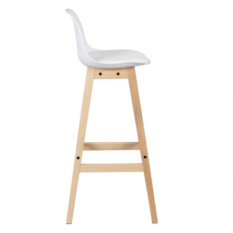 Rootz Scandinavian Style Bar Stool - Counter Stool - Kitchen Stool - Ergonomic Design - 96.5cm x 38.5cm x 33cm - Wood & Faux Leather