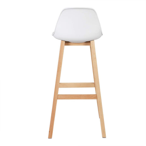 Rootz Scandinavian Style Bar Stool - Counter Stool - Kitchen Stool - Ergonomic Design - 96.5cm x 38.5cm x 33cm - Wood & Faux Leather