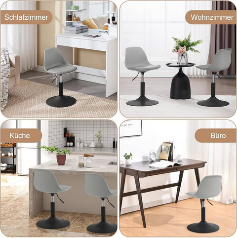 Rootz Bar Stool - Swivel Stool - Adjustable Height - Soft PU Material - Stable Steel Frame - 41cm x 61-73cm x 39cm