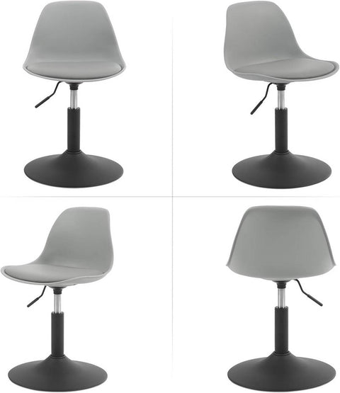 Rootz Bar Stool - Swivel Stool - Adjustable Height - Soft PU Material - Stable Steel Frame - 41cm x 61-73cm x 39cm