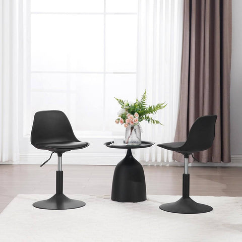 Rootz Bar Chair - Stool Set - Rotating Seat - Adjustable Height - PU Material - Elegant Design - 41cm x 61-73cm x 39cm