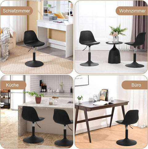 Rootz Bar Chair - Stool Set - Rotating Seat - Adjustable Height - PU Material - Elegant Design - 41cm x 61-73cm x 39cm
