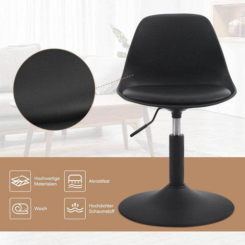 Rootz Bar Chair - Stool Set - Rotating Seat - Adjustable Height - PU Material - Elegant Design - 41cm x 61-73cm x 39cm