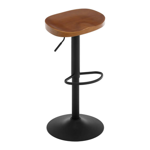 Rootz Wooden Bar Stools - Kitchen Island Stool - Swivel Stool - Adjustable Height - Ergonomic Footrest - Solid Wood Seat - 41.5cm x (60-81)cm x 31.5cm