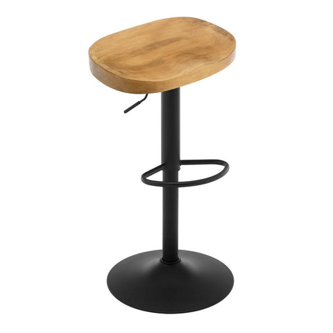Rootz Wooden Bar Stool Set - Swivel Stools - Kitchen Island Chairs - Pine Wood - Rotatable Seat - Height Adjustable - 41.5cm x (60-81cm) x 31.5cm