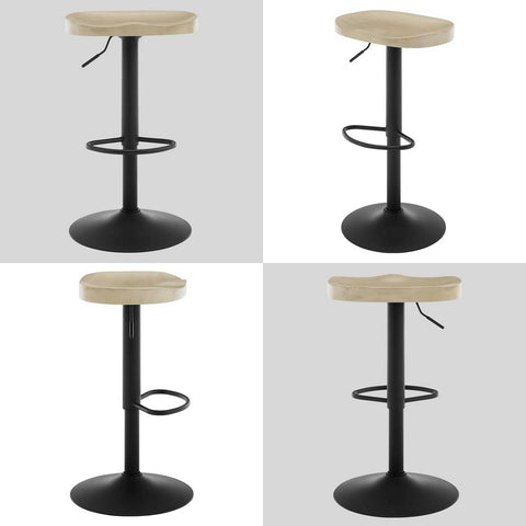 Rootz Rotatable Bar Stool - Kitchen Stool - Swivel Seat - Height Adjustable - Solid Wood - 41.5cm x (60-81)cm x 31.5cm