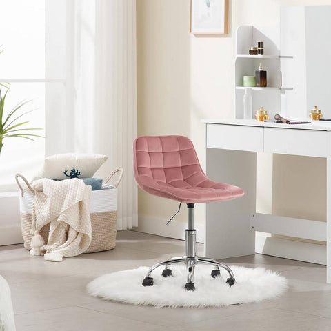 Rootz Office Stool - Ergonomic Work Chair - Velvet Swivel Chair - Comfortable, Adjustable, Durable - 43cm x 60-67.5cm x 50cm