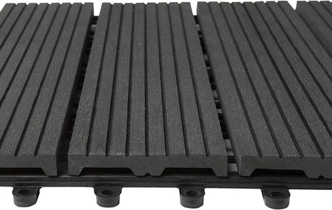Rootz WPC kliktegels - buitenvloeren - terrastegels - weerbestendig, eenvoudige installatie, weinig onderhoud - 30 cm x 30 cm x 1,8 cm