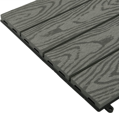 Rootz WPC Terrace Tiles - Outdoor Flooring - Decking Tiles - Durable, Easy-to-Install, Weather-Resistant - 30cm x 30cm x 1.8cm