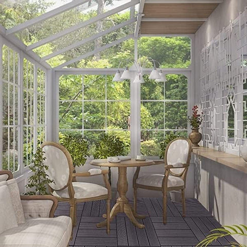 Rootz WPC Click Tiles - Outdoor Deck Tiles - Interlocking Tiles - Durable, Easy to Install, Weather-Resistant - 30cm x 30cm x 1.8cm