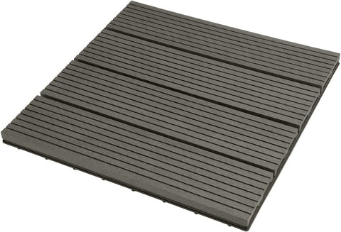 Rootz WPC Click Tiles - Outdoor Deck Tiles - Interlocking Tiles - Durable, Easy to Install, Weather-Resistant - 30cm x 30cm x 1.8cm
