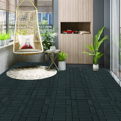 Rootz Premium WPC Click Tiles - Outdoor Flooring - Deck Tiles - Durable, Weather-Resistant, Easy Installation - 30cm x 30cm x 2cm
