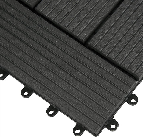 Rootz Premium WPC Click Tiles - Outdoor Flooring - Deck Tiles - Durable, Weather-Resistant, Easy Installation - 30cm x 30cm x 2cm