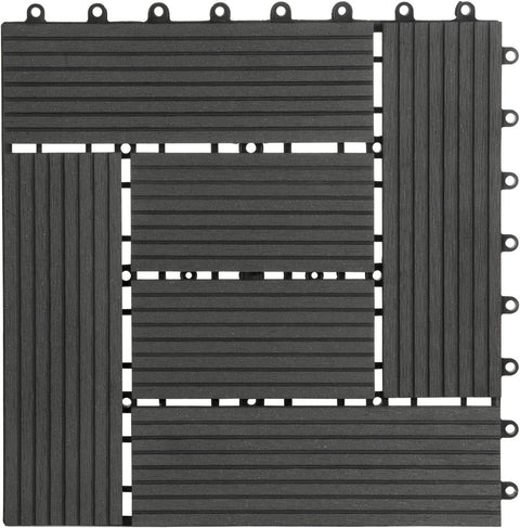 Rootz Premium WPC Click Tiles - Outdoor Flooring - Deck Tiles - Durable, Weather-Resistant, Easy Installation - 30cm x 30cm x 2cm