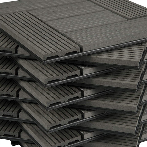 Rootz WPC Click Tiles - Outdoor Flooring - Deck Tiles - Durable, Easy Installation, Low Maintenance - 30cm x 30cm x 2cm