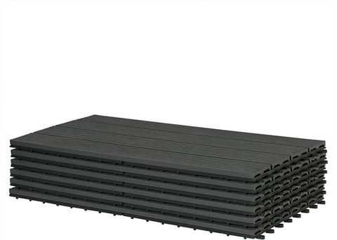 Rootz WPC Decking Tiles - Wood Look Click Tiles - Outdoor Flooring - Durable & Long-lasting - Easy Installation - Versatile Design - 30x60cm