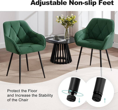 Rootz Velvet Dining Chair - Elegant Chair - Comfortable Seating - Soft, Durable, Ergonomic Design - Metal Frame - 56cm x 83.5cm x 53cm