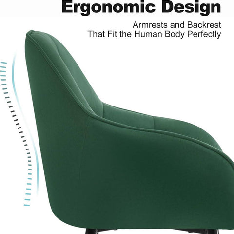 Rootz Velvet Dining Chair - Elegant Chair - Comfortable Seating - Soft, Durable, Ergonomic Design - Metal Frame - 56cm x 83.5cm x 53cm