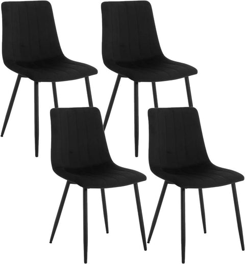 Rootz Velvet Dining Chairs - Elegant Seating - Comfortable Chairs - Durable, Ergonomic, Space-Saving - 44cm x 80.5cm x 50.5cm