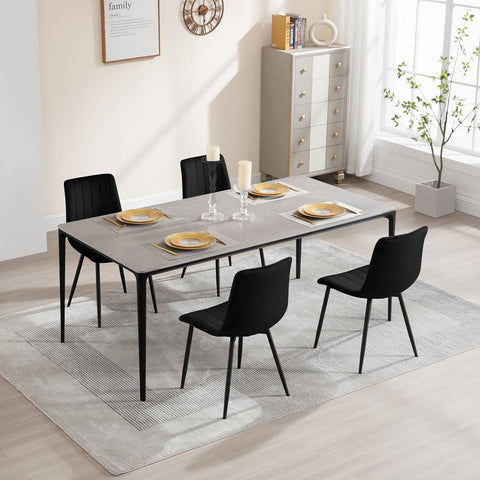 Rootz Velvet Dining Chairs - Elegant Seating - Comfortable Chairs - Durable, Ergonomic, Space-Saving - 44cm x 80.5cm x 50.5cm