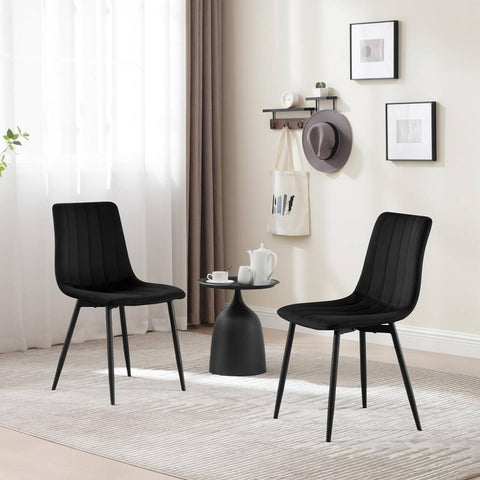 Rootz Velvet Dining Chairs - Elegant Seating - Comfortable Chairs - Durable, Ergonomic, Space-Saving - 44cm x 80.5cm x 50.5cm
