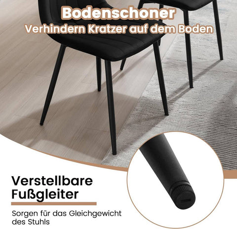 Rootz Velvet Dining Chairs - Elegant Seating - Comfortable Chairs - Durable, Ergonomic, Space-Saving - 44cm x 80.5cm x 50.5cm