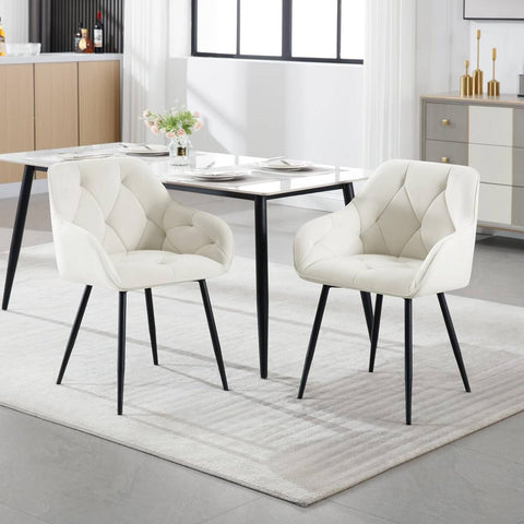 Rootz Velvet Dining Chair - Elegant Chair - Comfortable Seating - Luxurious Feel - Durable Design - Adjustable Foot Pads - 56cm x 83.5cm x 53cm