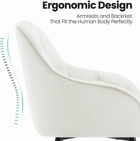 Rootz Velvet Dining Chair - Elegant Chair - Comfortable Seating - Luxurious, Durable, Ergonomic - 56cm x 83.5cm x 53cm