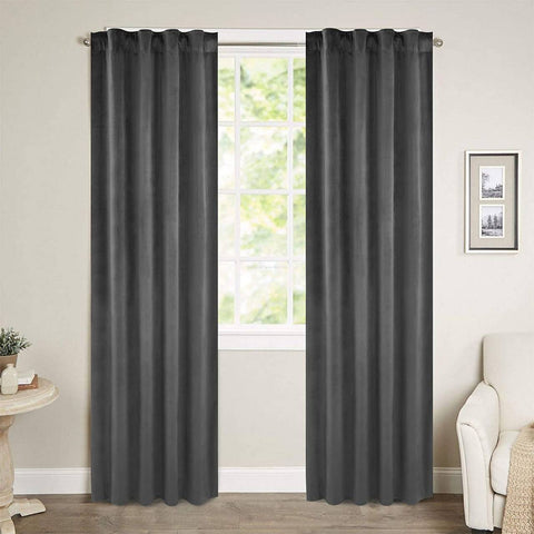 Rootz Luxury Velvet Blackout Curtains - Privacy Drapes - Light Blocking Panels - High-Quality Velvet - Easy Installation - Machine Washable - 140cm x 225cm/245cm/270cm