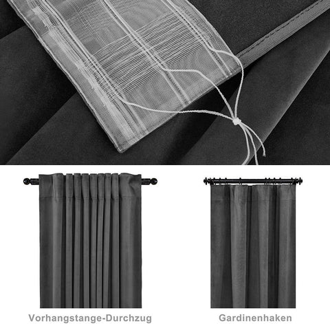 Rootz Luxury Velvet Blackout Curtains - Privacy Drapes - Light Blocking Panels - High-Quality Velvet - Easy Installation - Machine Washable - 140cm x 225cm/245cm/270cm