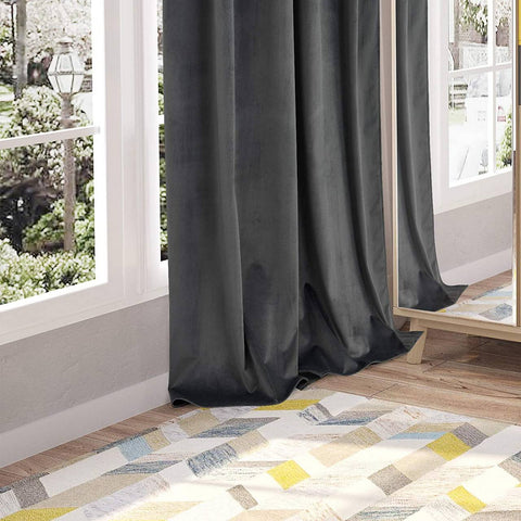 Rootz Luxury Velvet Blackout Curtains - Drapes - Window Coverings - Light Blocking - Thermal Insulation - Easy Installation - 140cm x 225cm/245cm/270cm