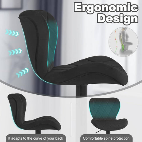 Rootz Velvet Bar Stool Set - Swivel Bar Chair - Kitchen Counter Stool - High Elastic Cushion - 47cm x (89-109.5cm) x 54cm