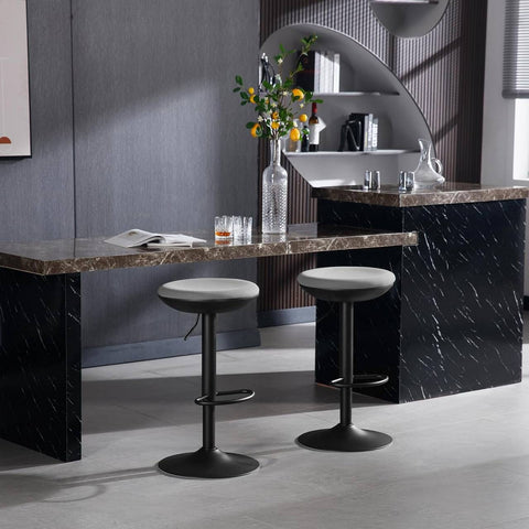 Rootz Swivel Bar Stool - Counter Chair - Modern Bistro Stool - Adjustable Height - 41 x (64-85) x 41 cm - Breathable Elastic Fabric - Metal