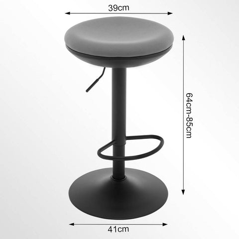 Rootz Swivel Bar Stool - Counter Chair - Modern Bistro Stool - Adjustable Height - 41 x (64-85) x 41 cm - Breathable Elastic Fabric - Metal