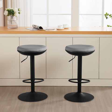 Rootz Swivel Bar Stool - Counter Stool - Rotating Bar Chair - Breathable Elastic Fabric - Height Adjustable - 41cm x (64-85) cm x 41cm