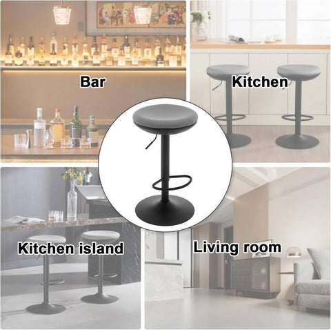 Rootz Swivel Bar Stool - Counter Stool - Rotating Bar Chair - Breathable Elastic Fabric - Height Adjustable - 41cm x (64-85) cm x 41cm