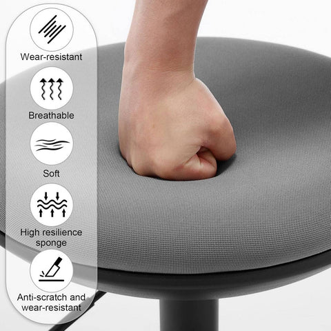 Rootz Swivel Bar Stool - Counter Stool - Rotating Bar Chair - Breathable Elastic Fabric - Height Adjustable - 41cm x (64-85) cm x 41cm