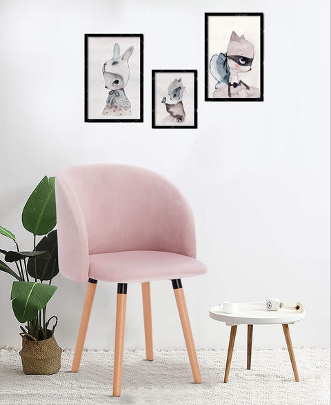 Rootz Ergonomic Dining Chair - Velvet Seat - Modern Office Chair - Comfortable, Durable, Versatile - Non-Slip Pads - 45cm x 46cm x 84cm