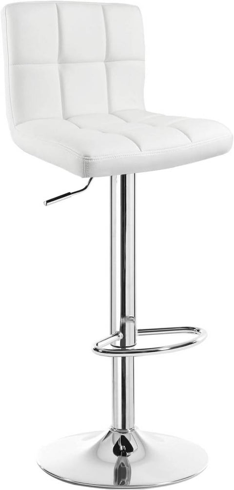 Rootz Bar Stool - Faux Leather Bar Chair - Adjustable Swivel Stool - Ergonomic Design - Stable Metal Frame - 44cm x 38cm x 92-114cm