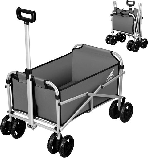 Rootz Foldable Handcart - Utility Wagon - Outdoor Cart - Compact & Portable, All-Terrain Wheels, High Load Capacity - 86cm x 93cm x 54cm