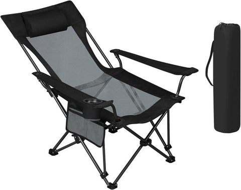 Rootz Ultimate Outdoor Folding Camping Chair - Adjustable Recliner - Portable Seat - Durable, Compact, Versatile - 600D Oxford Fabric - 84cm x 89cm x 65cm (Sitting), 84cm x 71cm x 101cm (Lying Down)