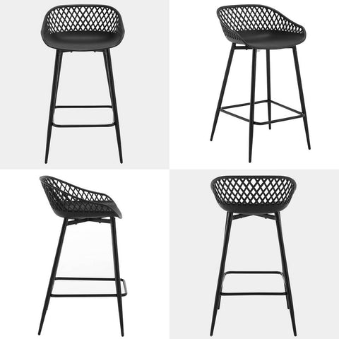 Rootz Bar Stools Set of 2 - Kitchen Island Chairs - Modern Counter Stools - Ergonomic Design - PP Material - 47cm x 84cm x 48.5cm