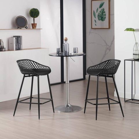 Rootz Bar Stools Set of 2 - Kitchen Island Chairs - Modern Counter Stools - Ergonomic Design - PP Material - 47cm x 84cm x 48.5cm