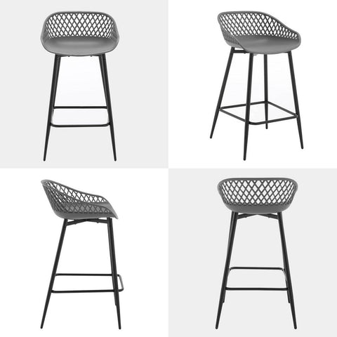 Rootz Bar Stools Set - Hollow Bar Chair - Counter Stool - PP Material - Ergonomic Design - 47cm x 84cm x 48.5cm