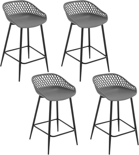 Rootz Bar Stools Set - Hollow Bar Chair - Counter Stool - PP Material - Ergonomic Design - 47cm x 84cm x 48.5cm