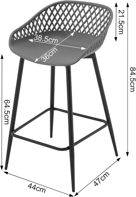 Rootz Bar Stools Set - Hollow Bar Chair - Counter Stool - PP Material - Ergonomic Design - 47cm x 84cm x 48.5cm