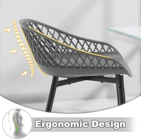 Rootz Bar Stools Set - Hollow Bar Chair - Counter Stool - PP Material - Ergonomic Design - 47cm x 84cm x 48.5cm