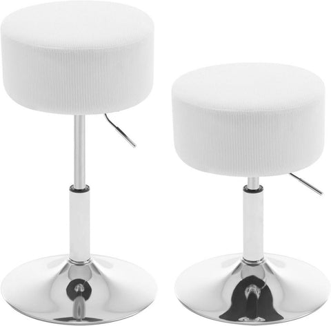 Rootz Adjustable Swivel Bar Stool - Makeup Stool - Rotating Salon Stool - Corduroy Seat - 33.5cm x (52-67)cm x 33.5cm